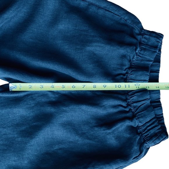 Road To Bohemia Black Linen Pull On Wide Leg High Rise Culottes Cropped Pants - Picture 10 of 14